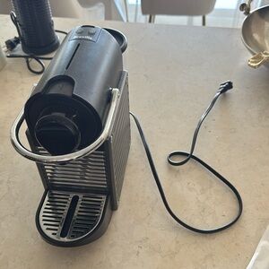 Black and Silver Nespresso Espresso Machine In excellent condition C60